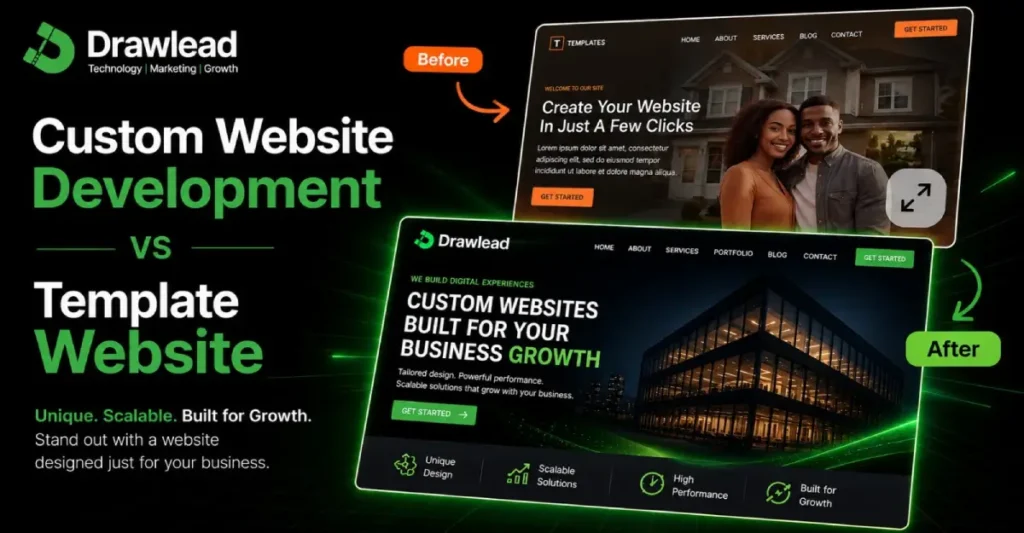 custom website vs template
